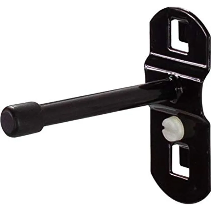 ADB Werkzeughalter Lochwand Haken Halter 150 mm, mit geradem Hakenende, RAL 9005 Tiefschwarz
