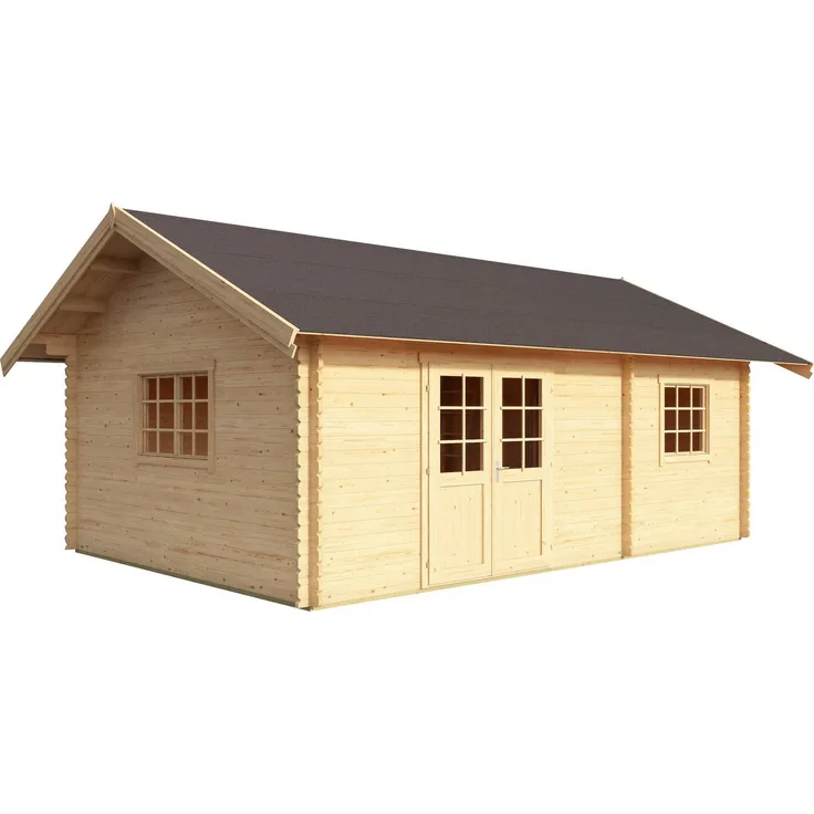 LASITA MAJA Gartenhaus CAROLINE, BxT: 675x490 cm, mit Schlafboden und Doppelflügeltür, naturbelassen