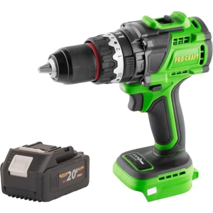 Procraft PA18ProBL-BB Akku Schlagbohrschrauber 20 V, 180 Nm Drehmoment, Brushless, inkl. 4,0 Ah Akku - ohne Ladegerät