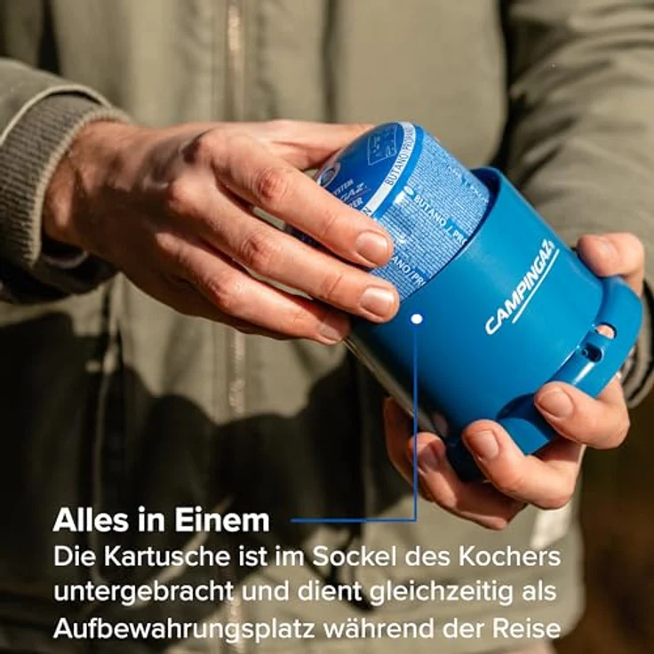 Campingaz Gaskocher Camping 206 S, robuster Gaskocher mit Kunststoffglocke, Ø 13,5 x 19 cm, 1,25 kW, ideal zum Campen und Wandern – Bild 3