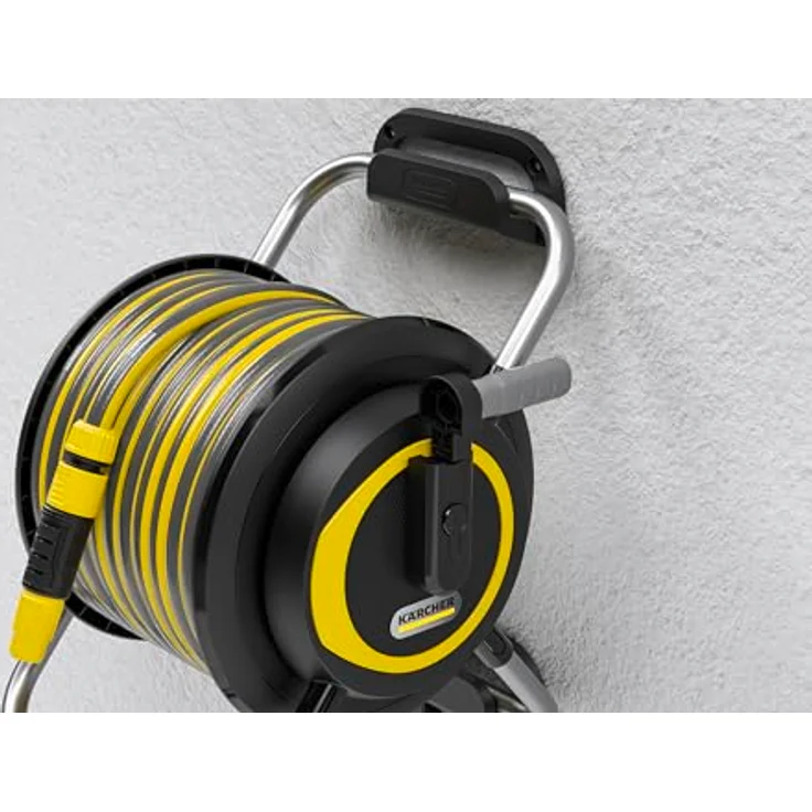 Kärcher Schlauchträger HR 4.30 Set, 2-in-1 Schlauchtrommel und Schlauchhalterung, inkl. 30 m Schlauch und Zubehör, platzsparend, Schwarz – Bild 3