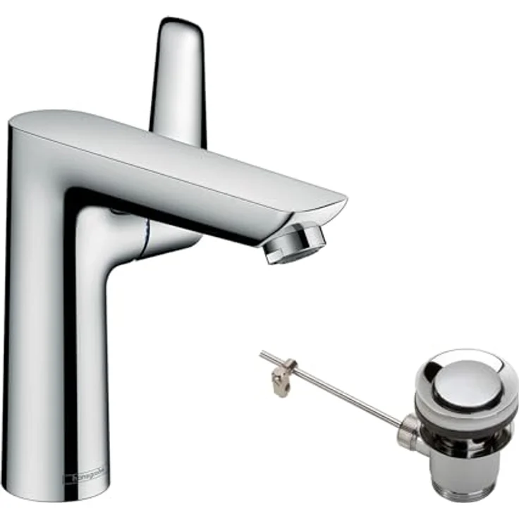 hansgrohe Talis E 150 Waschtischarmatur, ComfortZone 150, Normalstrahl, mit Zugstangen-Ablaufgarnitur – Bild 1