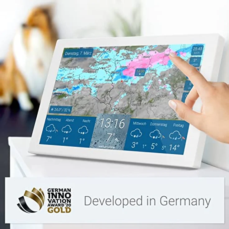 wetteronline home 3, WetterDisplay mit WetterRadar: neue Generation der WLAN-Wetterstation, Innenraumsensor zur Kontrolle des Raumklimas, Pollenflugvorhersage für Allergiker, UV-Index, UnwetterWarnung - Preisvergleich – Bild 5