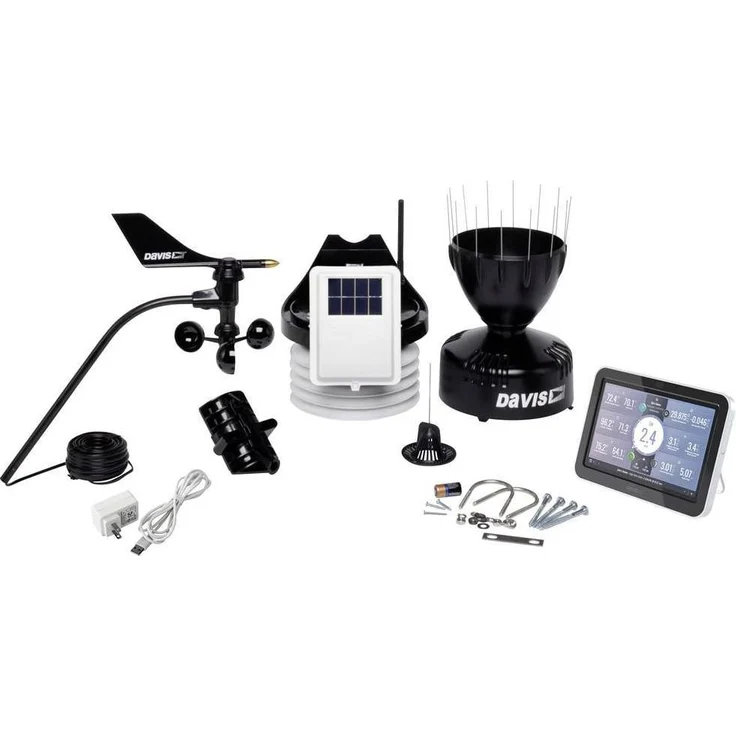 Davis 6252 EU Vantage Pro2, Wetterstation mit präziser Messung von Wetterparametern, Weiß, Schwarz