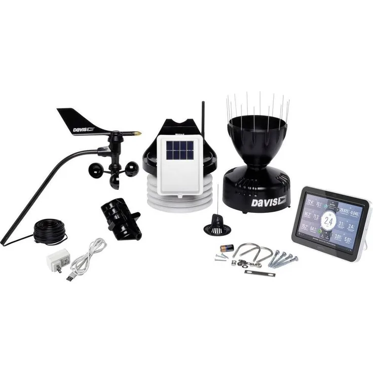 Davis 6252 EU Vantage Pro2, Wetterstation mit präziser Messung von Wetterparametern, Weiß, Schwarz