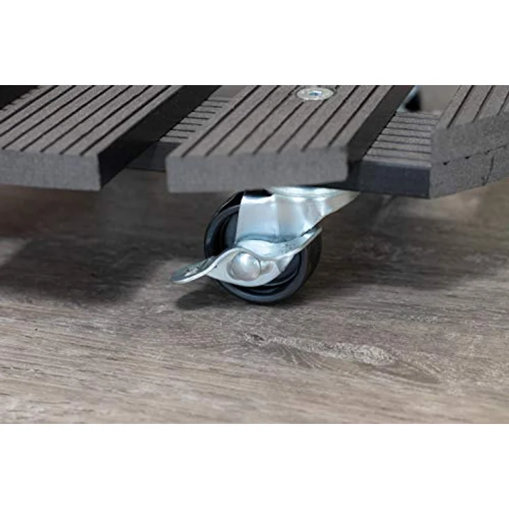 Metafranc WPC-Pflanzenroller Ø 300 mm-60 kg Tragkraft-Anthrazit-PP-Räder-Feststeller-Witterungsbeständig-Outdoorroller-Untersetzer mit Rollen-Transporthilfe für Pflanzen - 825130 – Bild 5