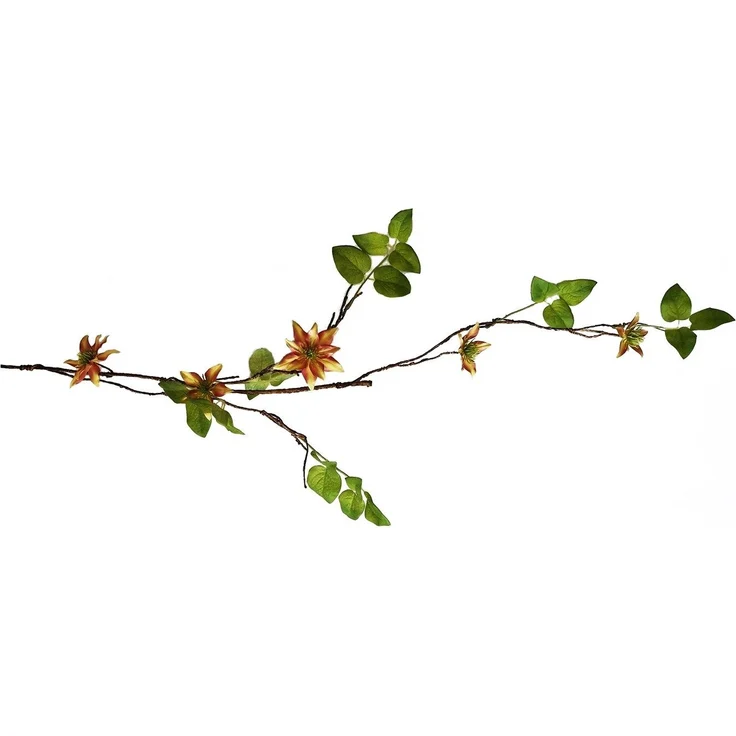 HTI-Living Kunstblume Blumengirlande 106 cm Flora Clematis, gelb-rosafarben, für verschiedene Dekorationen und Basteln