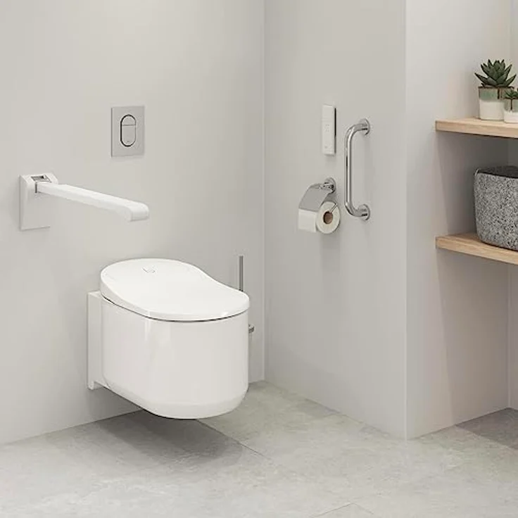 GROHE Sensia Arena Dusch-WC, Komplettanlage mit Wandmontage, spülrandlos, Steuerung per Fernbedienung und Smartphone, antibakterielle Selbstreinigungsfunktionen, Alpinweiß 39354SH1 – Bild 2