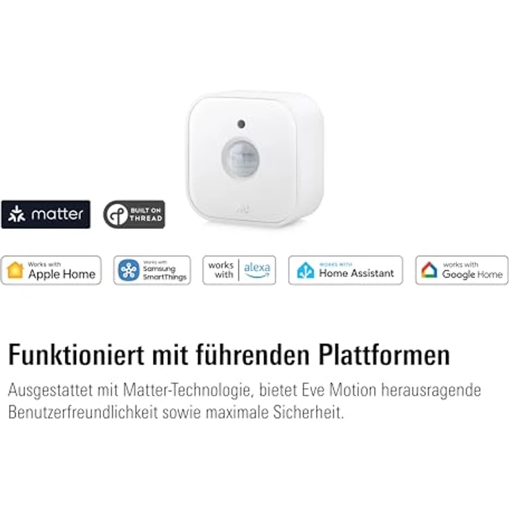 Eve Motion (Matter) 3er Set, Smarter Bewegungsmelder mit 120° Sichtfeld, bis zu 9 m Reichweite und Lichtsensor – Bild 2