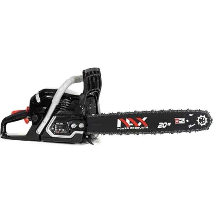 NAX POWER PRODUCTS 500C Motor 61,5 cm3 2kW Führungsschiene 20'' 50,8cm Anti-Rückschlag-System Low Kickback Briggs & Stratton Lizenzware Benzin-Säge Kettensäge, Schwarz – Bild 7