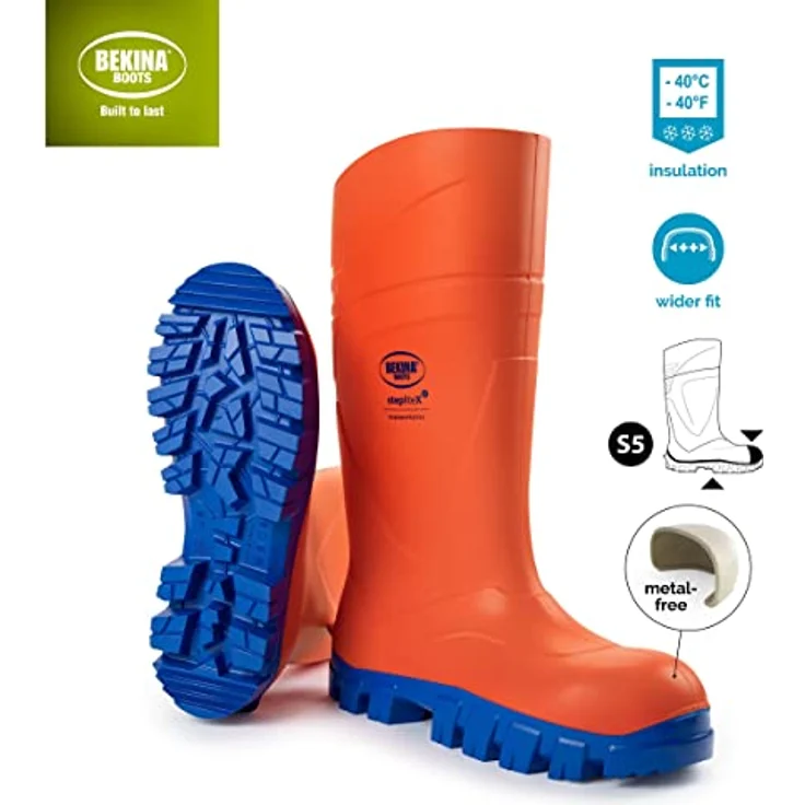 Bekina XC900/6253-P-47 Steplite XCI S5 Sicherheitsschuhe, metallfrei, kälteisoliert bis -40°C, anatomisches Fussbett, orange/blau – Bild 3