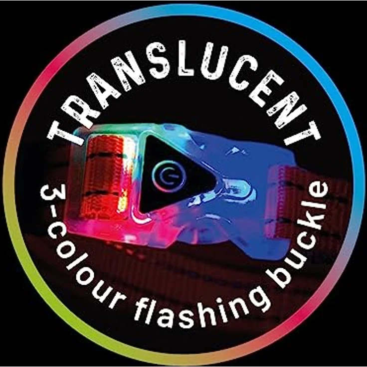 Flamingo JOGGINGLEINE + HÜFTGURT LED STOFFEL GELB, Nylon mit weichem Neoprenfutter am Hüftgurt, Leine 118CM / Gurt 80-140CM – Bild 5