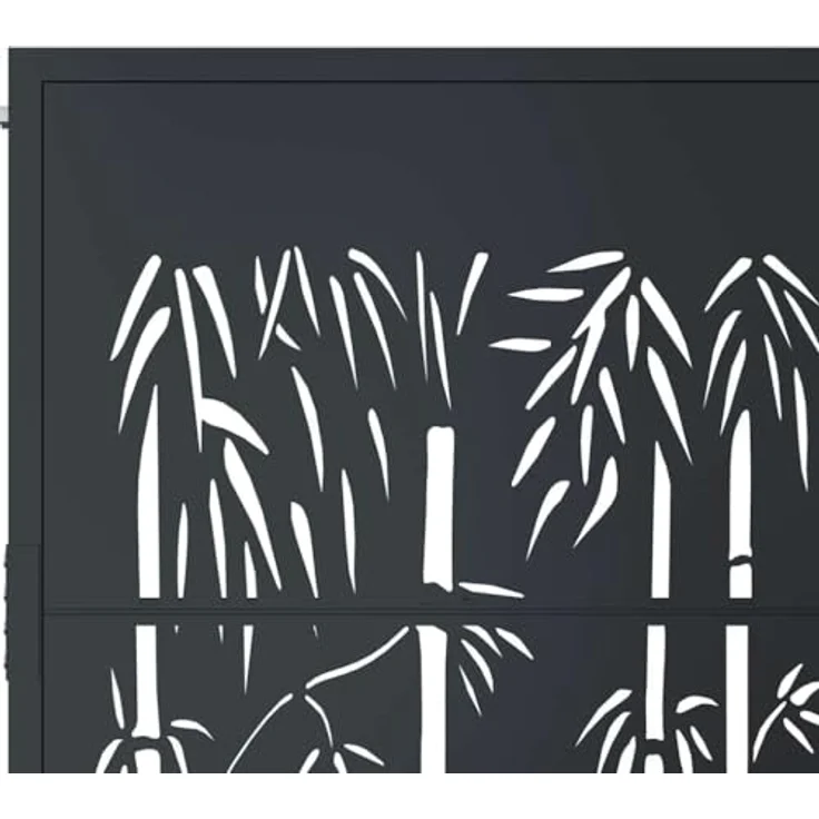vidaXL Gartentor Anthrazit 105x155 cm Stahl Bambus-Design, abschließbar, einfache Montage – Bild 6