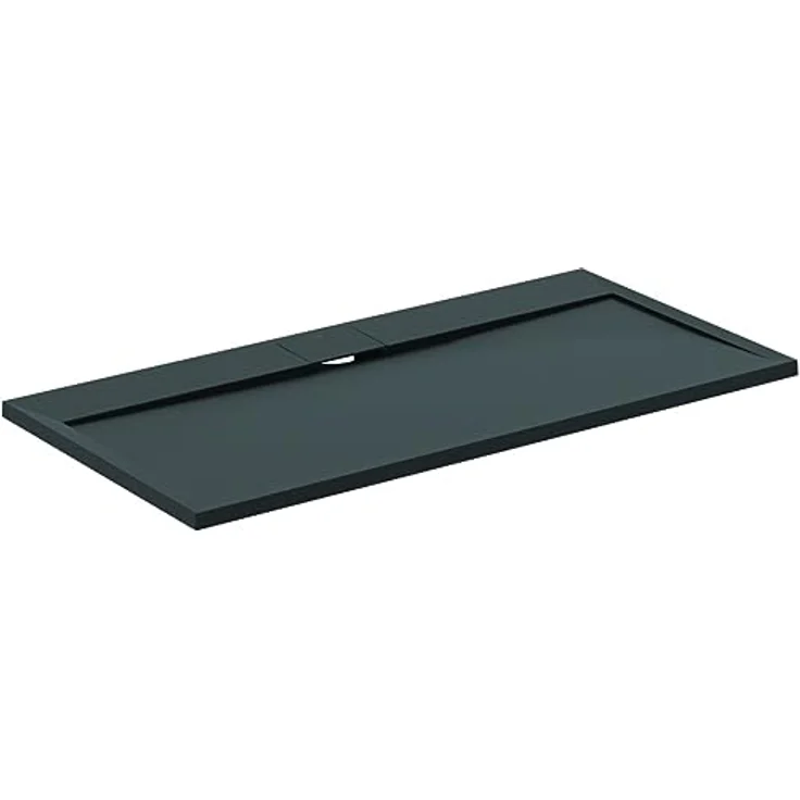 Ideal Standard Ultra Flat S i.life Rechteckige Duschwanne 140 x 70, aus Kunstharz in Schwarz, rutschfest, mattes Finish, lange Ablaufgarnitur – Bild 2