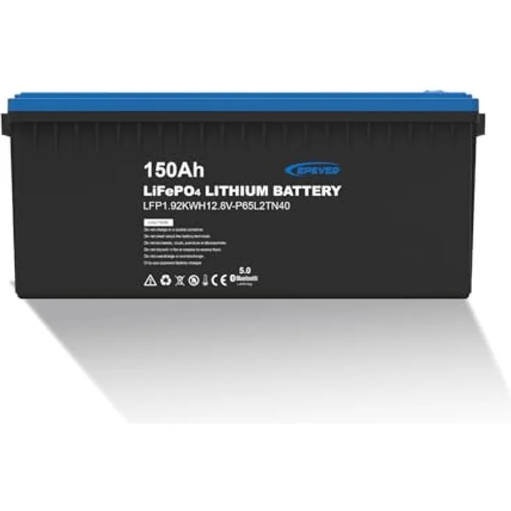 EPEVER® Lithium Batterie 12,8V 150Ah, mit integriertem BMS, Selbstheizung unter 0°C, A-Klasse LiFePO4-Zellen, 0% MwSt.