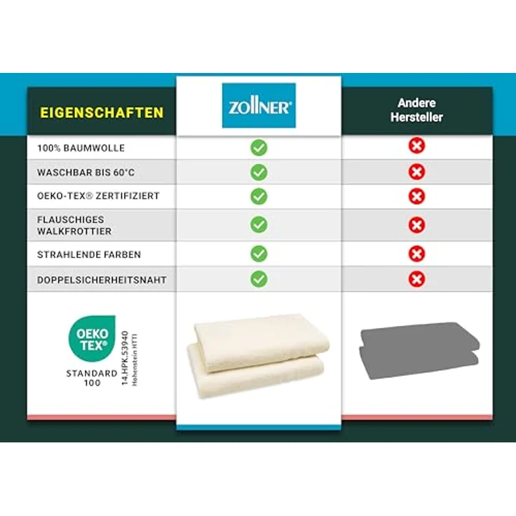 Zollner Saunatuch Beige, 70x180 cm, 100% Baumwolle, Oeko-Tex® Standard 100, schnell trocknend, für Sauna und Freizeit – Bild 6