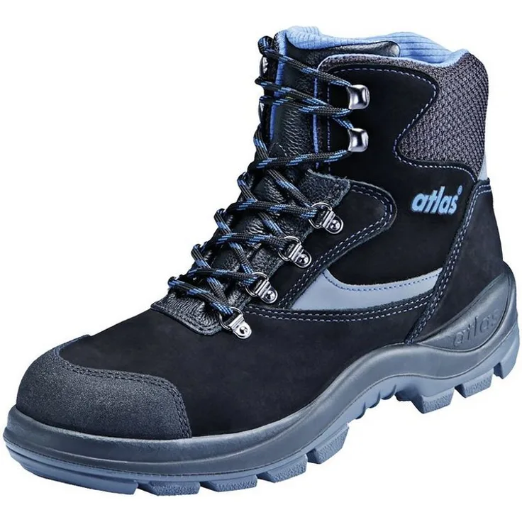 Atlas Schuhe Ergo Med 735 XP, Sicherheitsschuh mit Stahlkappe, Weite 13, schwarz, EN ISO 20345:2011 S3 SRC