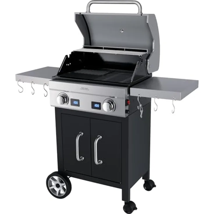 Steba VG 7000 Deluxe Grill mit 2 individuell regelbaren Heizsystemen, leistungsstarkes Grillen bis zu 300°C, 54 x 32 cm, emaillierte Stahlgussplatten