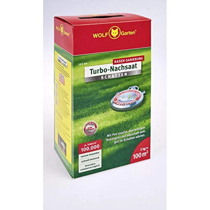 WOLF-Garten Turbo-Nachsaat Schatten Rasen 2 kg für 100m² LR-S100 – Bild 2