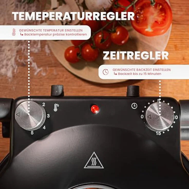 GENTOR Pizzaofen Pizzamaker 1200W 220-240V Elektrischer Pizzaofen mit feuerfestem Pizzastein bis 420 Grad – Bild 5