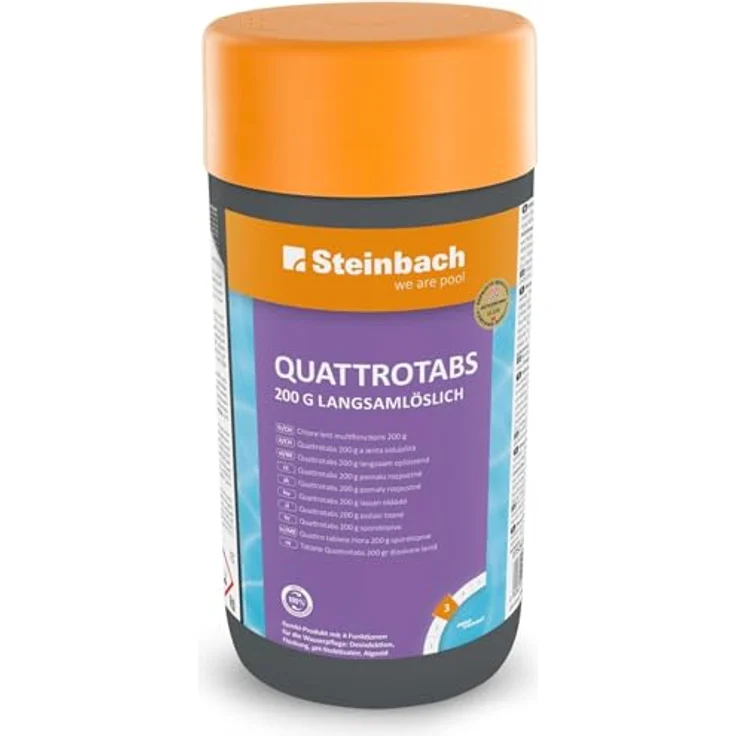 Steinbach Quattrotabs organisch, Multifunktionstabletten zur Schwimmbadwasserpflege, 200 g / 1 kg – Bild 1