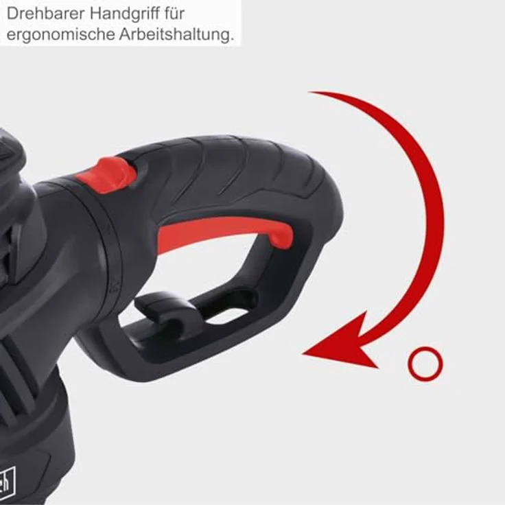 Scheppach Elektro-Heckenschere EHT610, 600 W, leistungsstarke Heckenschere mit 600 Watt Motor und drehbarem Handgriff, rot – Bild 5