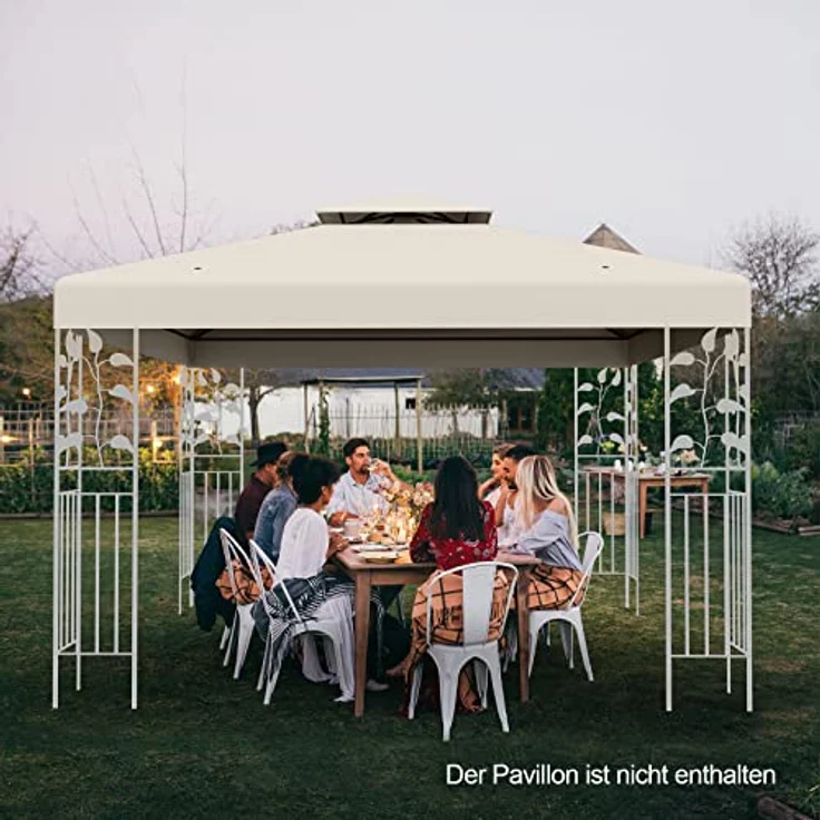 COSTWAY Pavillon-Schutzhülle Dachplane für Pavillon beige – Bild 6