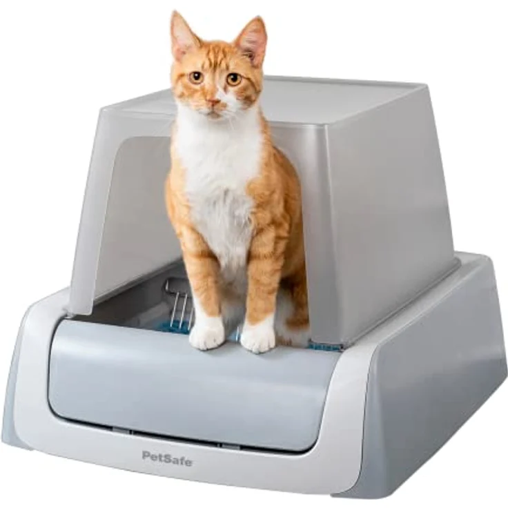 PetSafe Selbstreinigendes Katzenklo PetSafe ScoopFree mit Haube, Elektrische Katzentoilette mit automatischem Rechen, Mit integriertem Gesundheitsmonitor, Grau – Bild 1