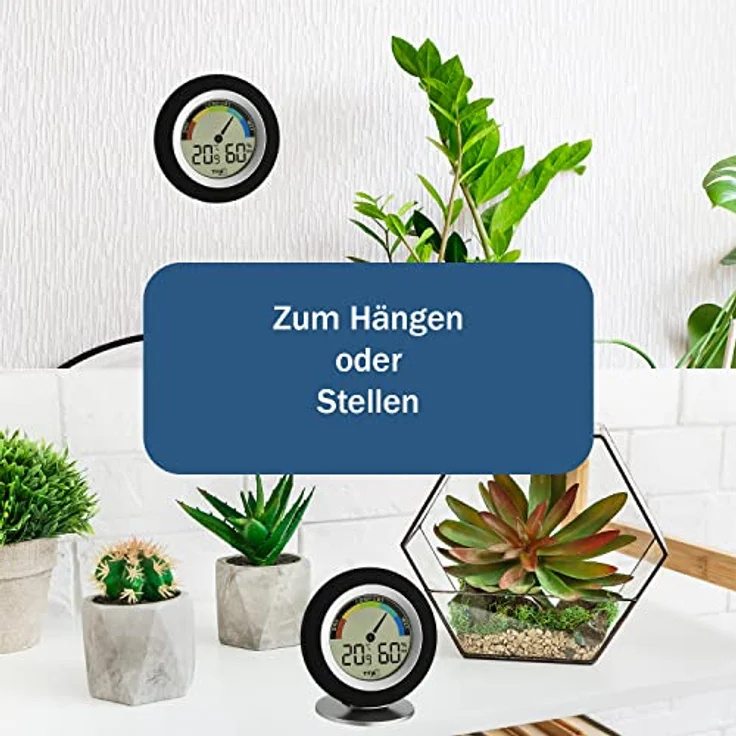 TFA Dostmann Thermo-Hygrometer digital Cosy, 30.5019.01, für Innenräume zur Raumklimakontrolle, Temperatur, Luftfeuchtigkeit, schwarz – Bild 2