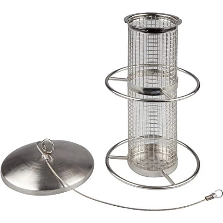 Windhager Vogelfuttersilo Pick-Up, Vogelhaus, Futterhaus, Vogelhäuschen, Vogelfutterstation zum Aufhängen, Vogel-Silo, 07953, Silber – Bild 2