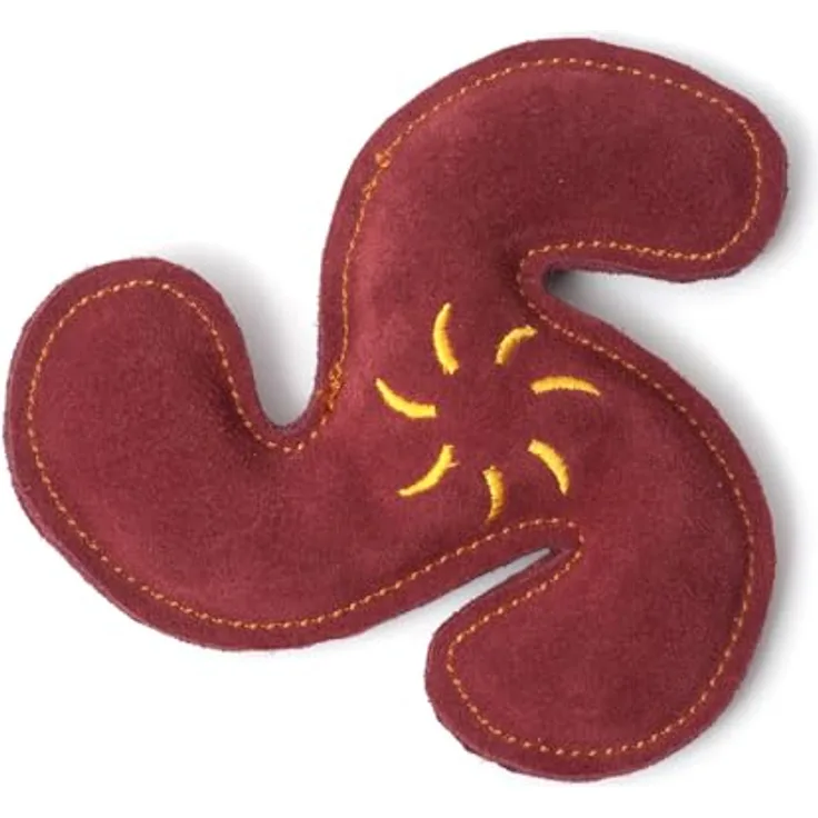 Aumüller Hundespielzeug aus Leder - Wurfstern, dunkelrot