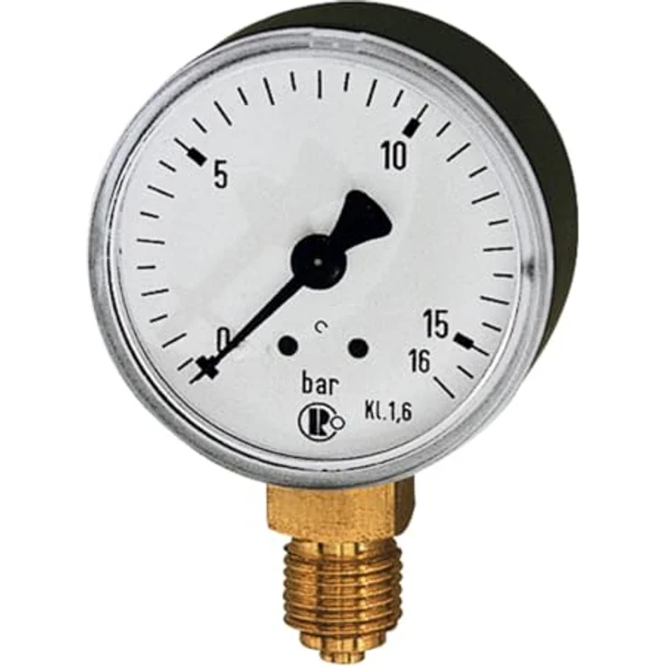 RIEGLER 101781-109 Standardmanometer, Stahlblechgehäuse mit G 1/4 Anschluss, 0-40 bar, Ø 50 mm, temperaturbeständig bis 60°C, 1 Stück – Bild 1