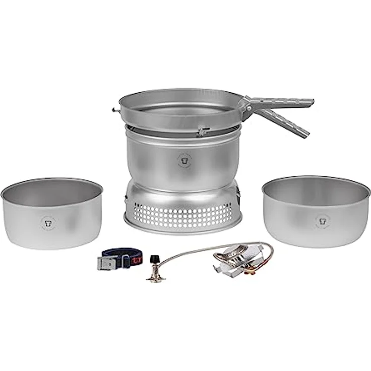 Trangia 25, Campingkocher für 3-4 Personen mit 2 Aluminiumtöpfen, Antihaft-Bratpfanne und Spiritusbrenner, ultraleicht – Bild 2