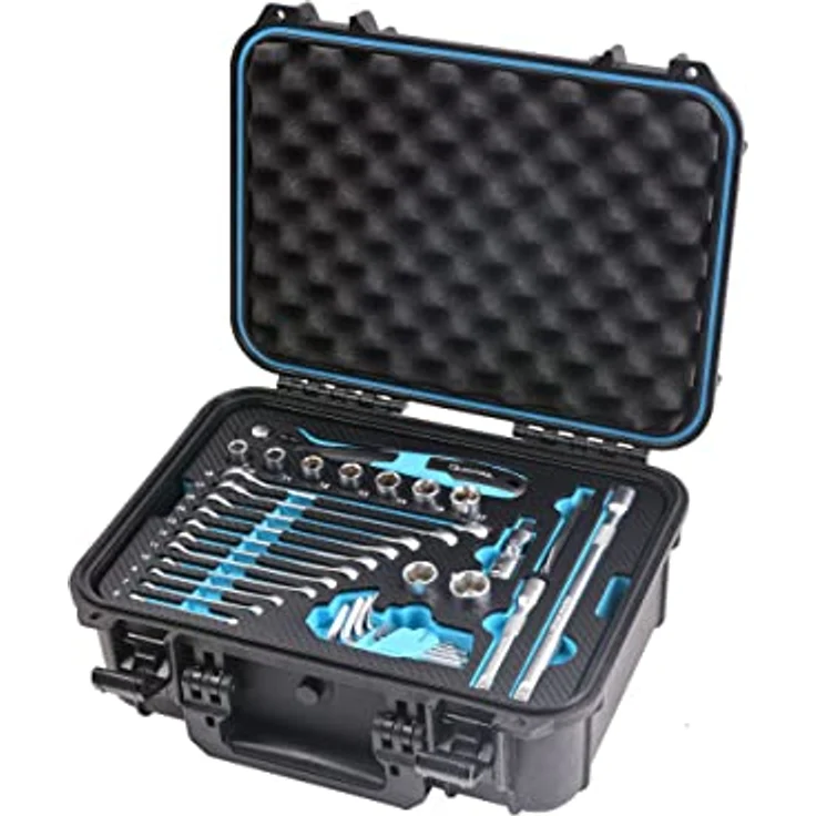 Quantool Werkzeugkoffer, 48-teilig, Maritime Edition, robuster Kunststoff, IP65-Schutz, ideal für professionelle und private Nutzung – Bild 1