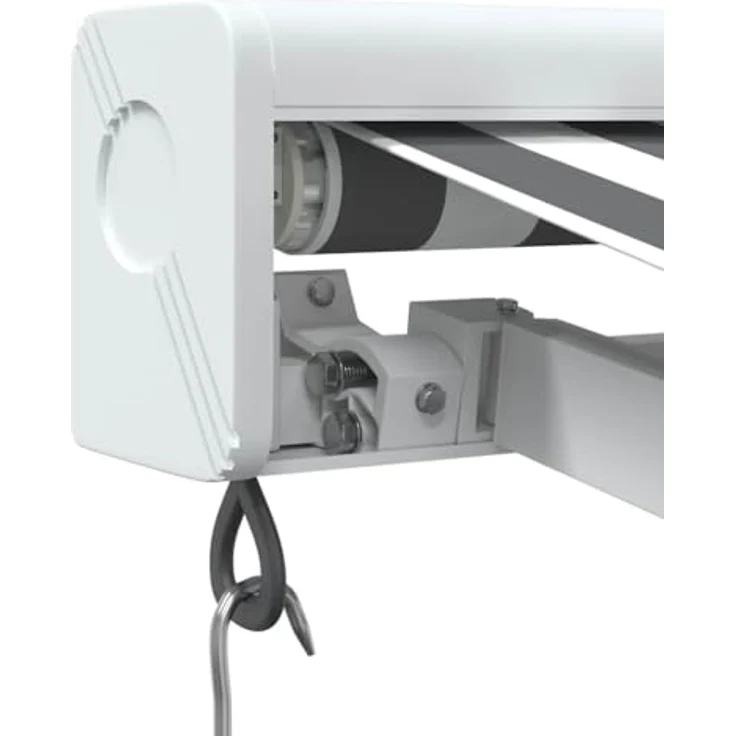 vidaXL Markise Einziehbar Anthrazit & Weiß 3,5x2,5 m Stoff & Aluminium, UV-beständig, Wandmontage, stilvolles Design – Bild 6