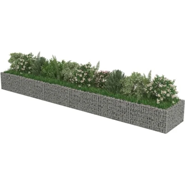 vidaXL Gabionen-Hochbeet Verzinkter Stahl 540×90×50 cm – Bild 8