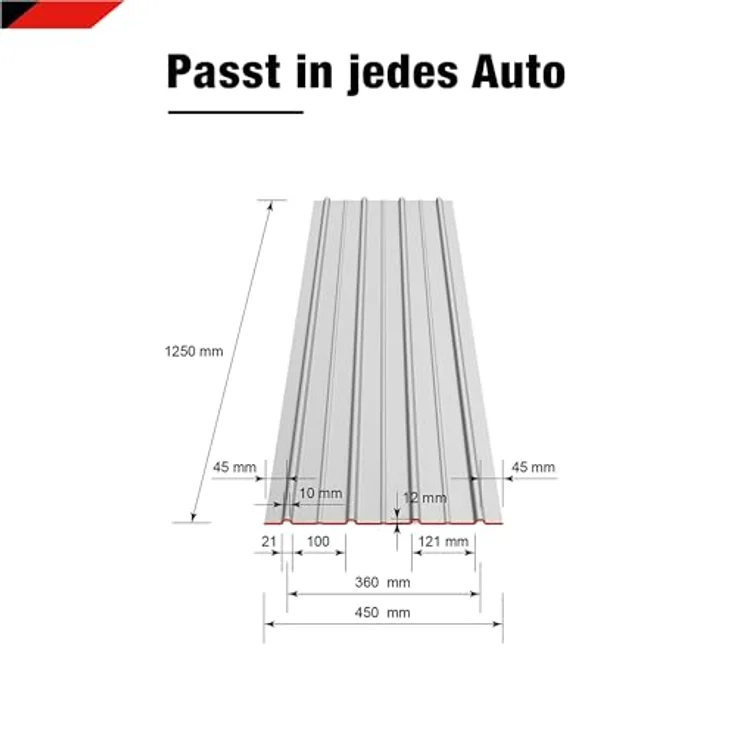 BRAVO International SMART Cover Set H12 Plus, 12 x Trapez-Abdeckblech 125 x 45 cm, 6,75 m², Stärke 0,3 mm, inkl. Schrauben, rot – Bild 6