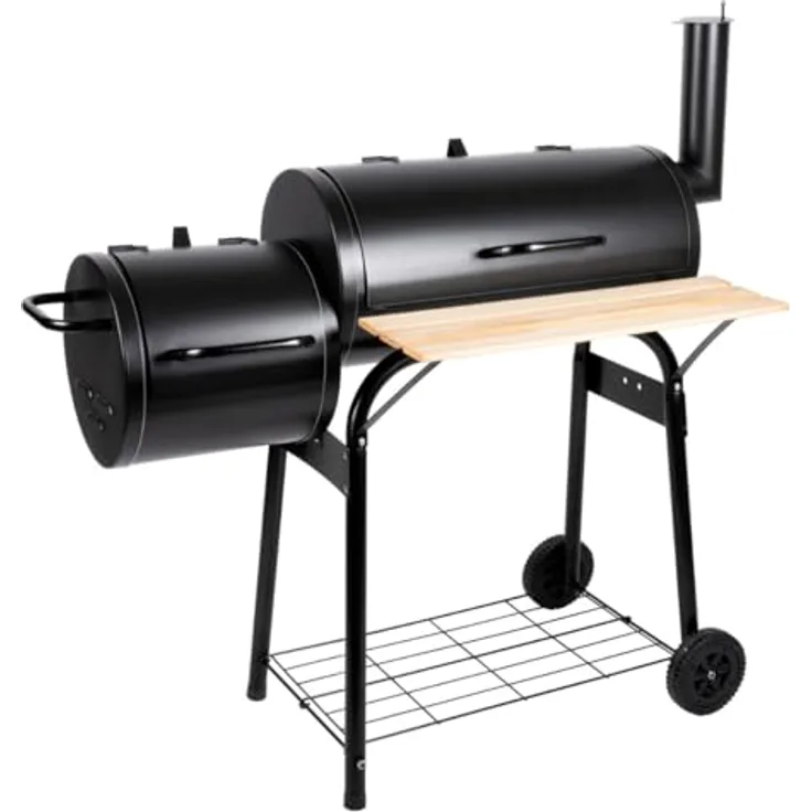 Arti Casa Alpina Smoker Barbecue - BBQ mit verstellbarem Schornstein, 2-in-1 Grill- und Räuchergerät, 104 x 58 x 114 cm