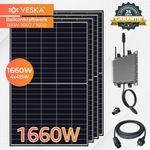 VESKA 1660W / 1600 W Balkonkraftwerk Photovoltaik Solaranlage WIFI Smart