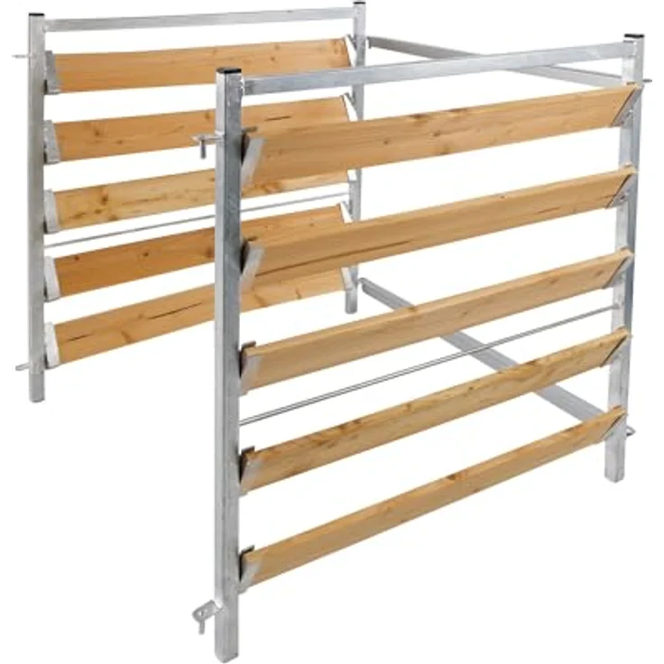 bellissa Premium Feuerverzinkter Gartenkomposter Holz Metall Kompostbehälter 102x100x100 cm 2 Seitenteile, Effektive Kompostierung, Robust und Haltbar – Bild 2