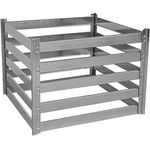 osoltus Komposter Metall verzinkt 93 x 93 x 70cm / 550 Liter | Gartenkomposter Stecksystem individuell anpassbar, robustes Design in Grau