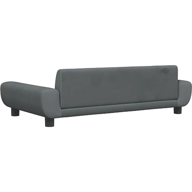 vidaXL Hundebett, Hundekissen mit weicher Polsterung, Hundesofa Hundecouch für kleine Hunde Haustiere, Haustierbett Katzenbett, Dunkelgrau Samt – Bild 5