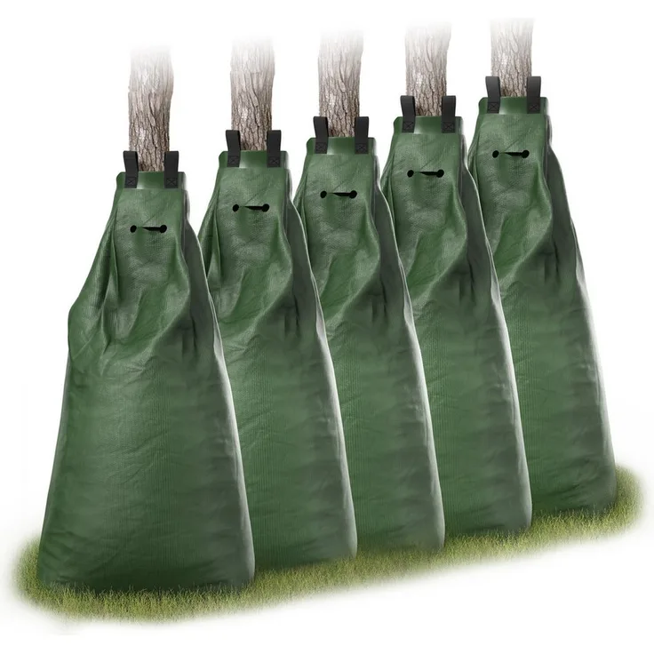 Brandson Bewässerungssystem Bewässerungsbeutel 75 L, 4-tlg. Set mit Ösen für Diebstahlschutz, UV-beständigem PVC und Reißverschluss