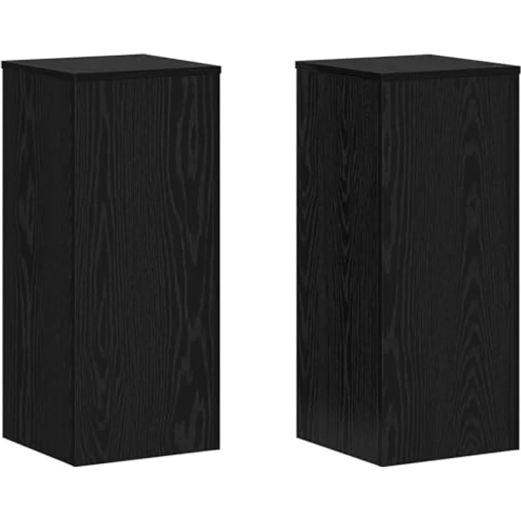 vidaXL Pflanzenständer 2 Stück, Schwarz Eiche, rechteckig, 30x30x70 cm, MDF, matt, für innen – Bild 1