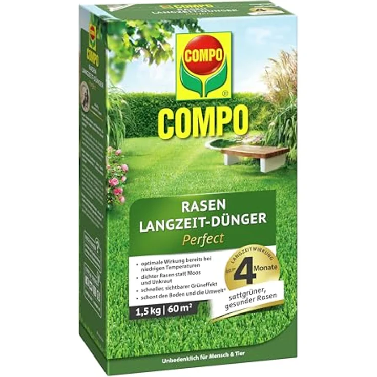 Compo GmbH Rasen Langzeit-Dünger Perfect 1,5 kg für 60 m² – Bild 2