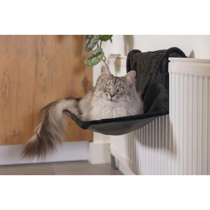 Beeztees Tierbett Hängematte Sleepy schwarz, Plüschbezug für extra weiches Liegegefühl – Bild 5