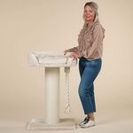 RHRQUALITY Kratzbaum Grosse Katzen stabil XXL Chartreux katzenkratzbaum für Maine Coon große katzenbaum schwere Katze kletterbaum kratzmöbel Dicker stamm (Beige)