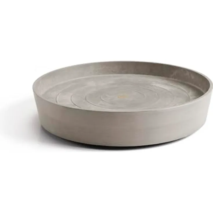 Ecopots Amsterdam Blumentopf-Untersetzer mit Rollen, Ø 51 cm, braungrau, Kunststoff, mit Kupferring zur Verhinderung von Steckmückenlarven