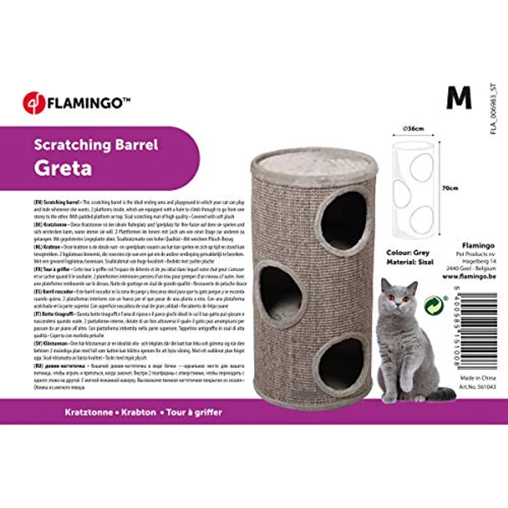 Flamingo Griffertonne Greta, Grau, M, 36 x 36 x 70 cm – Bild 4