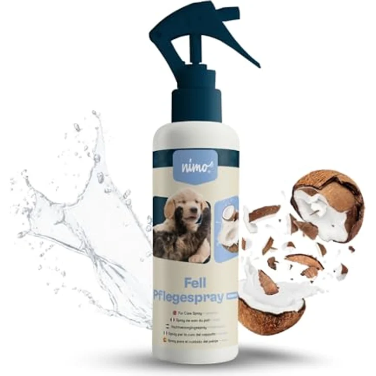 nimo Fellpflege Fellpflegespray Kokos, 250 ml, entwirrt & verbessert Kämmbarkeit für seidiges und glänzendes Fell – Bild 1